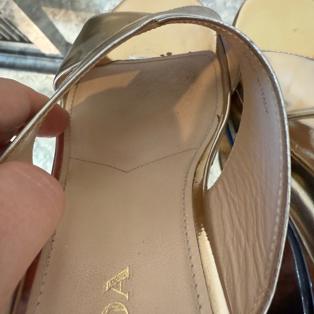 Prada Metallic Gold Wedge Sandals Size US 11(41.5eu) - Picture 5 of 15
